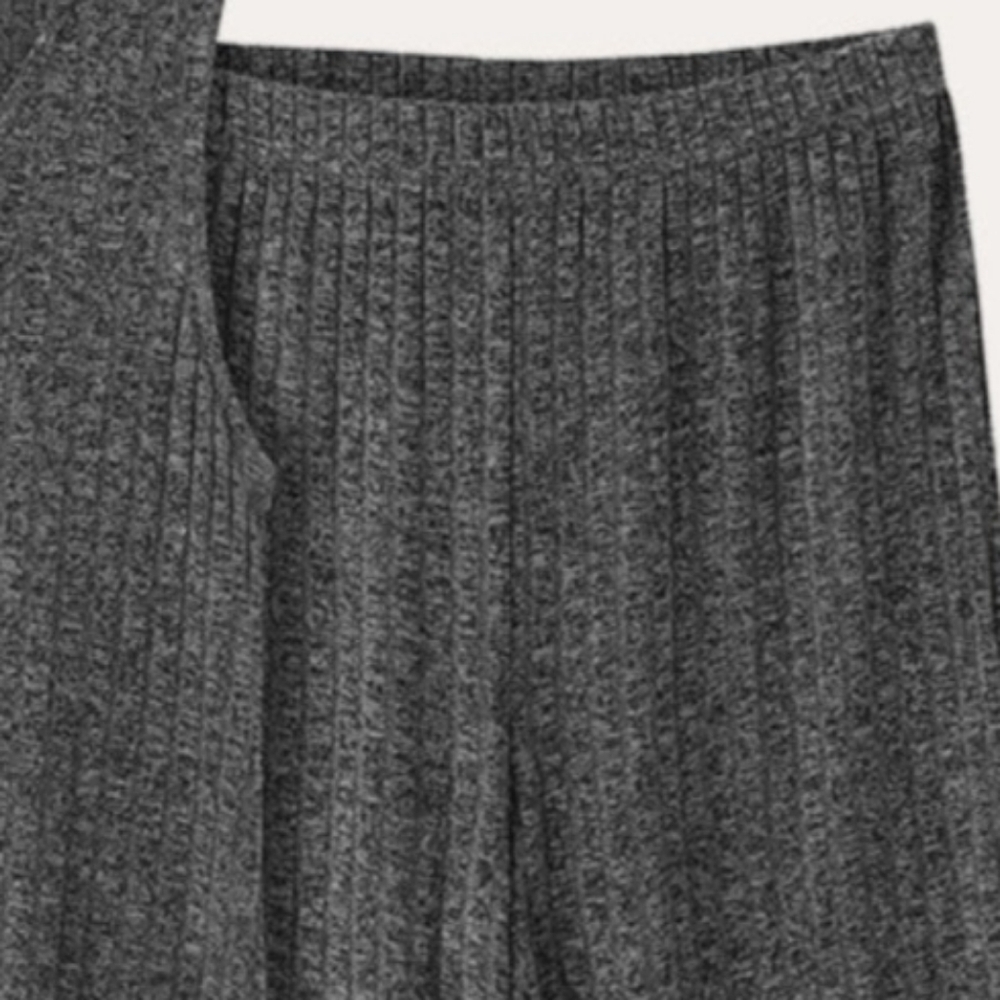 Ekouaer Ribbed Knit Casual Dark Gray Pull-On Pants, Size M - Picture 3 of 14